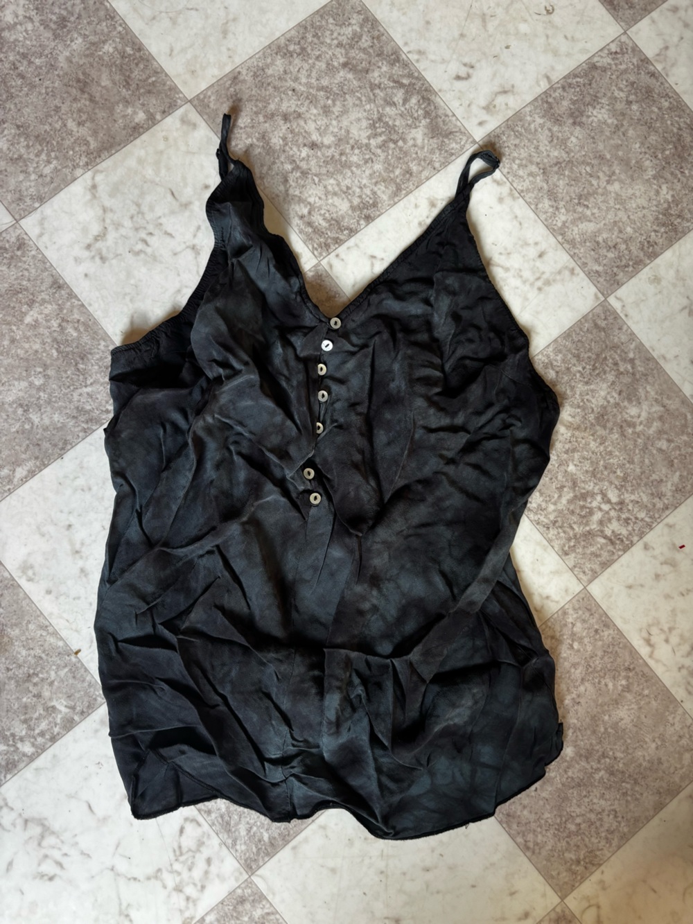Intimately by Free People Women’s Small Black Satin Button-Front Cami Tank Top